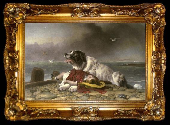 framed  Landseer, Edwin Henry Saved, ta009-2